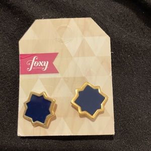 NWT FOXY GOLD/NAVY EARRING
